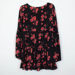 Renamed Womens Floral Crochet‎ Tiered Dress Size M Black Long Sleeve Whimsigoth Red Size M Photo 7
