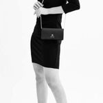 Nine West Patricia Boat Neck Ruched Sheath Dress Black Stretchy Work Cocktail S Photo 3