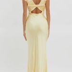 halfisland summer satin v neck cap sleeve backless maxi dress amazon Yellow Size XS Photo 1