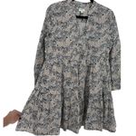 J.Crew Animal Print Novelty Zebra Leopard Long Sleeve Tiered Mini Dress Size XS Black Photo 6