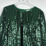Alice + Olivia Avila Sequin Crop Top in Basil Size Medium Photo 2