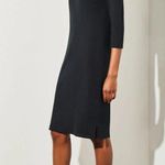 Ming Wang Black Knit 3/4 Sleeve V Neck Midi Dress Size Small Photo 1