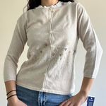 Liz Claiborne Embroidered Beige Cardigan NWT Photo 0
