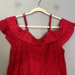 Anthropologie Maeve Mandalay Open-Shoulder Blouse Pink Geometric Print Sz Small Photo 5