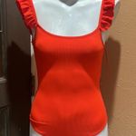 ZARA  orange ruffled sleeve ribbed bodysuit Photo 2