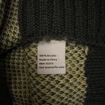 Nine West  fuzzy, mock turtleneck sweater in yellow & gray plaid size large Photo 10