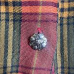 90s Vintage red and brown tartan plaid flannel button down women medium Photo 1