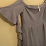 ASOS Bardot Lilac Lavender Off Shoulder Jumpsuit Ruffle Detail Sleeves 6 Photo 2