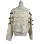ZARA Knit Chunky Pom Pom Oversized Jumper Sweater Size Small Cream Photo 8
