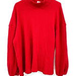 Ava & Viv  size 1X red‎ waffle knit sweater balloon sleeve mock turtleneck Photo 0