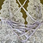 Dreamgirl Purple Lace Lingerie Bodysuit Sheer ~ Size Large Photo 6