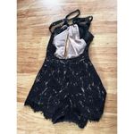 Lulus  black lace romper, short size S with pockets Photo 1