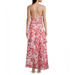 Elliatt  Mckenzie Linen Red And White Maxi Asymmetrical Dress Photo 2