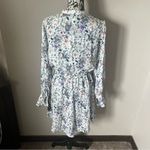 Fleur du mal silk jungle print dress floral women’s long sleeve NWT boho size 6 Blue Photo 4