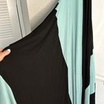Butter by Nadia Tarr Designer Maxi Dress Rare Aqua Blue Black Dramatic Couture Size M Photo 4
