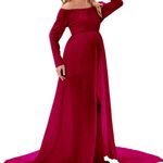 Elegant Red Maternity Dress Size L Photo 0