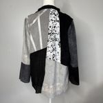 Lemon Grass Women’s Jacket XS Black Gray White Patchwork Open Front Long Sleeve Photo 3