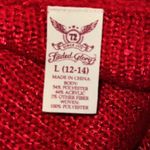 Faded Glory  beautiful red sparkly holiday sweater with peek a boo sheer … Photo 7