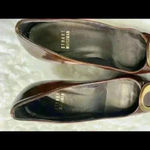 Stuart Weitzman  Brown Patent Pumps with Gold Accent Photo 7
