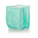 Thirty One Round‎ Utility Tote in Miami Stripe Like New Blue Photo 1