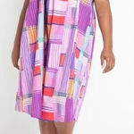 Eloquii Eloqui Shift Dress Smocked Bodice Empire Gathered Color Block Midi plus size 26 Photo 0