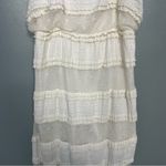 Miguelina Tiered Maxi Column Dress Crochet & Lace White Ivory Sample XS/S Photo 4