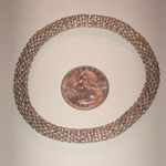 Elegant Gold Tone Seed Bead Beaded Roll On Bracelet Photo 3