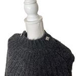 Ba&sh  Barthy Jumper Wool Mohair Gray Rhinestone Detail Sweater Size M FLAWED Photo 1