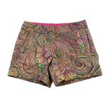 J.Crew Paisley Print Side-Zip Shorts Size 0 Multicolor Cotton Mid-Rise Photo 0