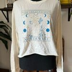 The Great Pacific Northwest Witchy Astrological Cropped Long sleeve Graphic Tee Blue Size M Photo 0