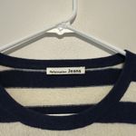 Reformation  Jeans Cashmere Blue White Stripe Sweater Size Small Photo 2