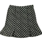 EXPRESS Y2K VINTAGE SMALL Black Diamond Dot Green Plaid Flare Mini Skirt Photo 0