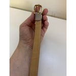 Liz Claiborne Vtg Women’s  Beige Leather Belt Size Medium Gold Buckle Classic Photo 5