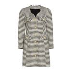 Derek Lam Constance Frayed Jacket Dress Gold Buttoned Size 8 Ivory Black NWT Photo 2