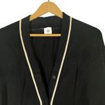 CAbi  V-Neck Chore Cardigan Womens M Black White Oversized Preppy Old Money Photo 3