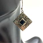 ORCHID STERLING SILVER WITH DARK BLUE SAPPHIRES DANGLE EARRINGS Photo 9