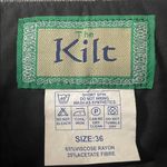 The Kilt Women’s Tartan Plaid Gray Black Leather Buckles Kilted Mini Skirt 36 Photo 3