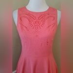 She & Sky Coral Eyelet Cutout Fit & Flare Modcloth Cocktail Party Dress by Photo 6