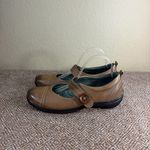 Ecco Leather Mary Jane Flats Womens Sz 42 Brown Leather Buckle Boho Peasant EUC Photo 2