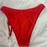 Red Carter  Bikini Bottom with Drawstring tie side Small NWOT Photo 3
