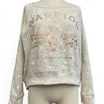 Warrior by Danica Patrick Metallic Graphic Star Sweatshirt Small Gray Pullover Photo 0
