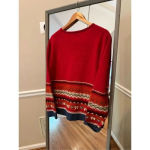 Madison Studio Lambswool‎ Cardigan Size Extra Small Red Photo 3