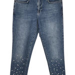 Anthropologie  Pilcro Jeans Womens 6 29" Blue‎ Hyphen Beaded Crop Casual Feminine Photo 0
