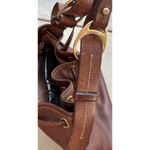 Dooney & Bourke Vintage  Dark Brown Leather Drawstring Shoulder Bag Purse Photo 10