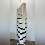 Chico's Chico’s long Cream and Black Striped Open Front Linen Blend Duster Size 1/Med Photo 5