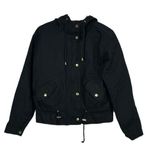 Miss London  Black Women's Hooded Jacket Size S Moto Photo 0