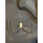 Vintage Adele Simpson Black V Neck Long Sleeve Bow Rhinestone Midi Dress Size 10 Photo 7