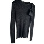 Ann Taylor Factory Women's M Black Metallic Sweater Bow Detail Pullover Size M Photo 7