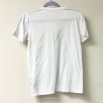 Balmain Logo Short Sleeve T-Shirt With Gold Buttons White Women's Size XXS Photo 6