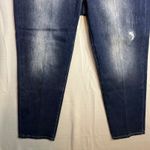 Soft Surroundings  Straight Leg Jeans Size 16 Dark Wash Distressed Faded Photo 3